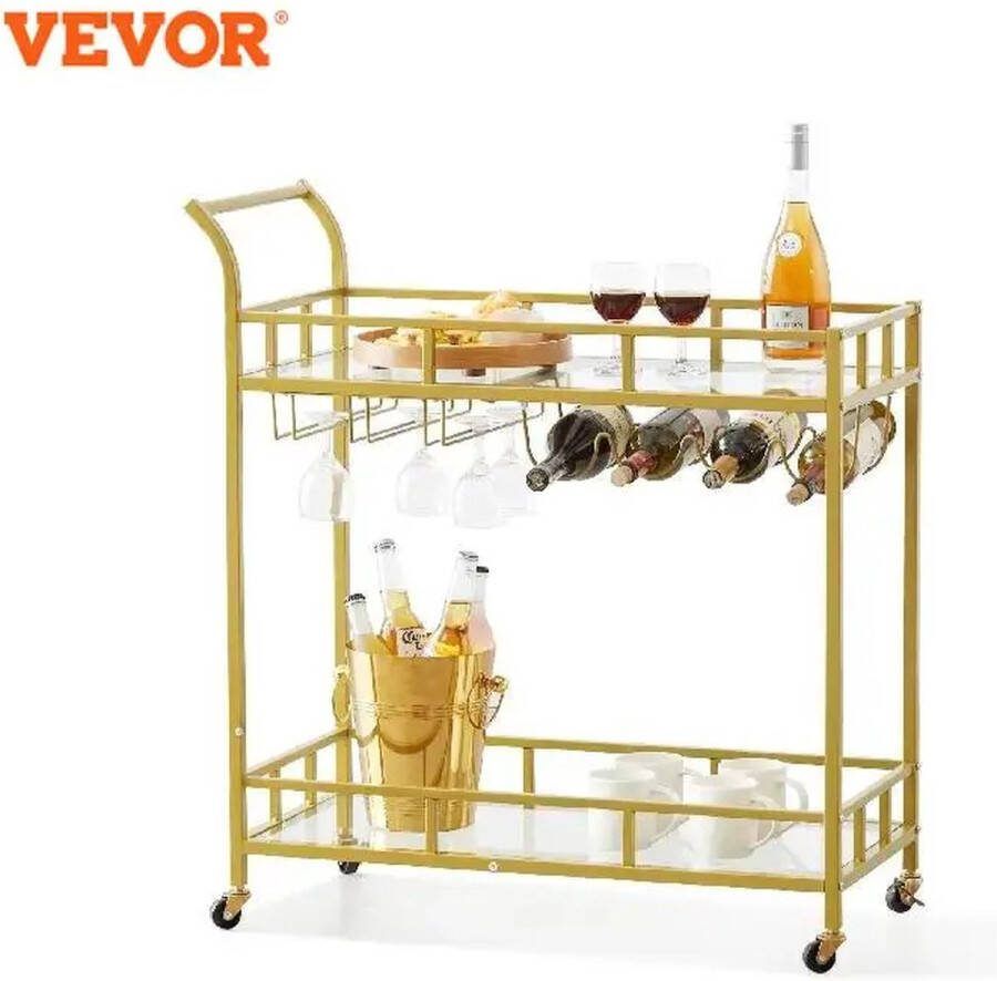 Vevor Serveer Trolley Serveerwagen Trolley 80 KG Draagvermogen 76x45x85 cm Keukenhulp