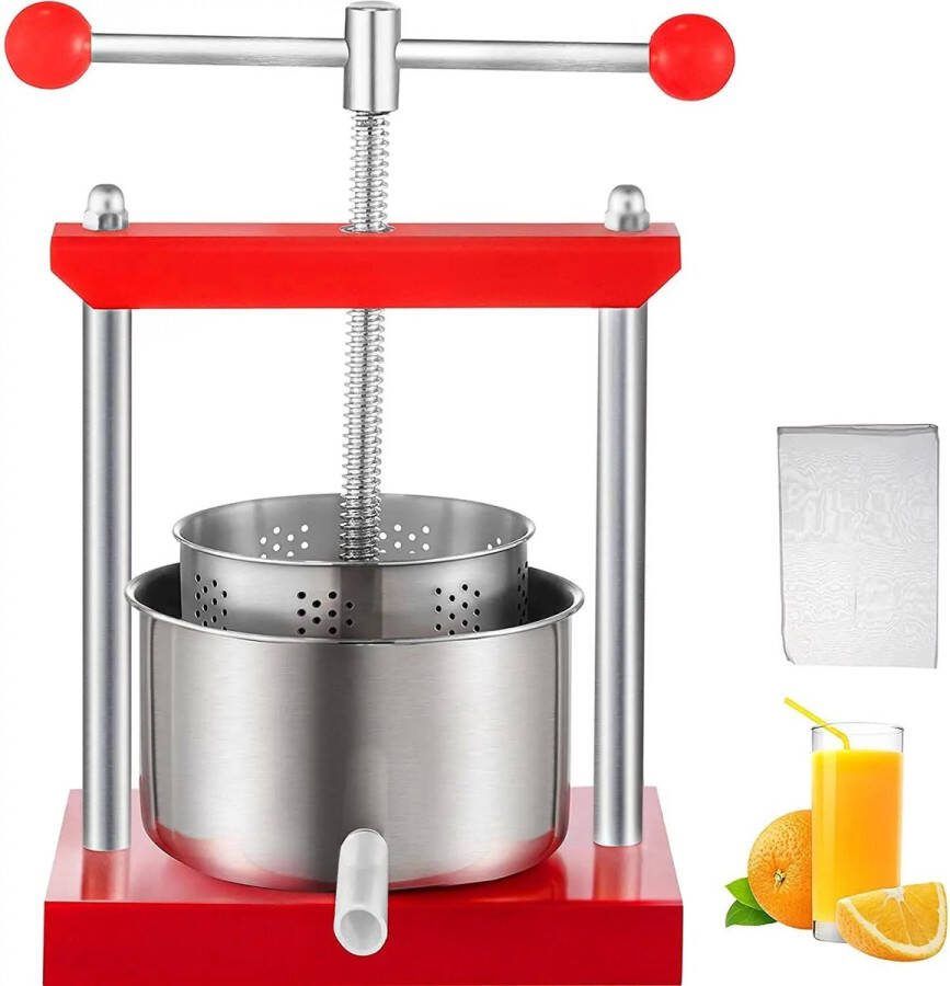 Vevor ShopDeal Vevor Fruitpers Wijnpers Geschikt voor Groenten Keuken Machine Keuken Pers 2 liter