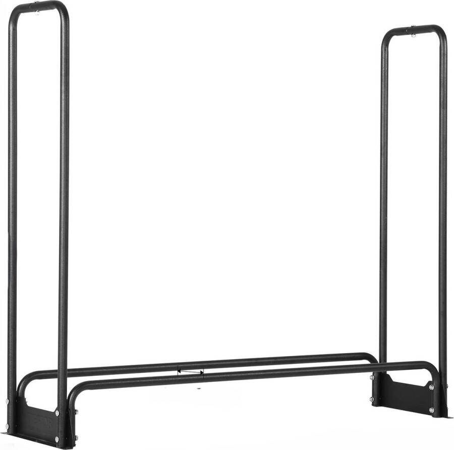 Vevor ShopEighty8 Houtrek Brandhoutrek Haardhoutrek -Metaal 132 x 36 x 117 CM Maat S Frame Gepoedercoat Waterdichte Hoes Laadgewicht 200 KG Zwart