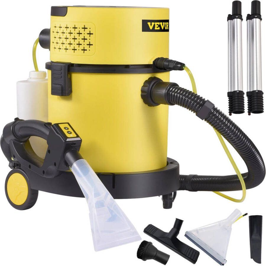 Vevor ShopEighty8 Stofzuiger Waterstofzuiger Tapijtreiniger 4 in 1 Multifunctionele Stofzuiger 1200 W Zuigkracht 14 Kpa Capaciteit 20Ltr. Geel