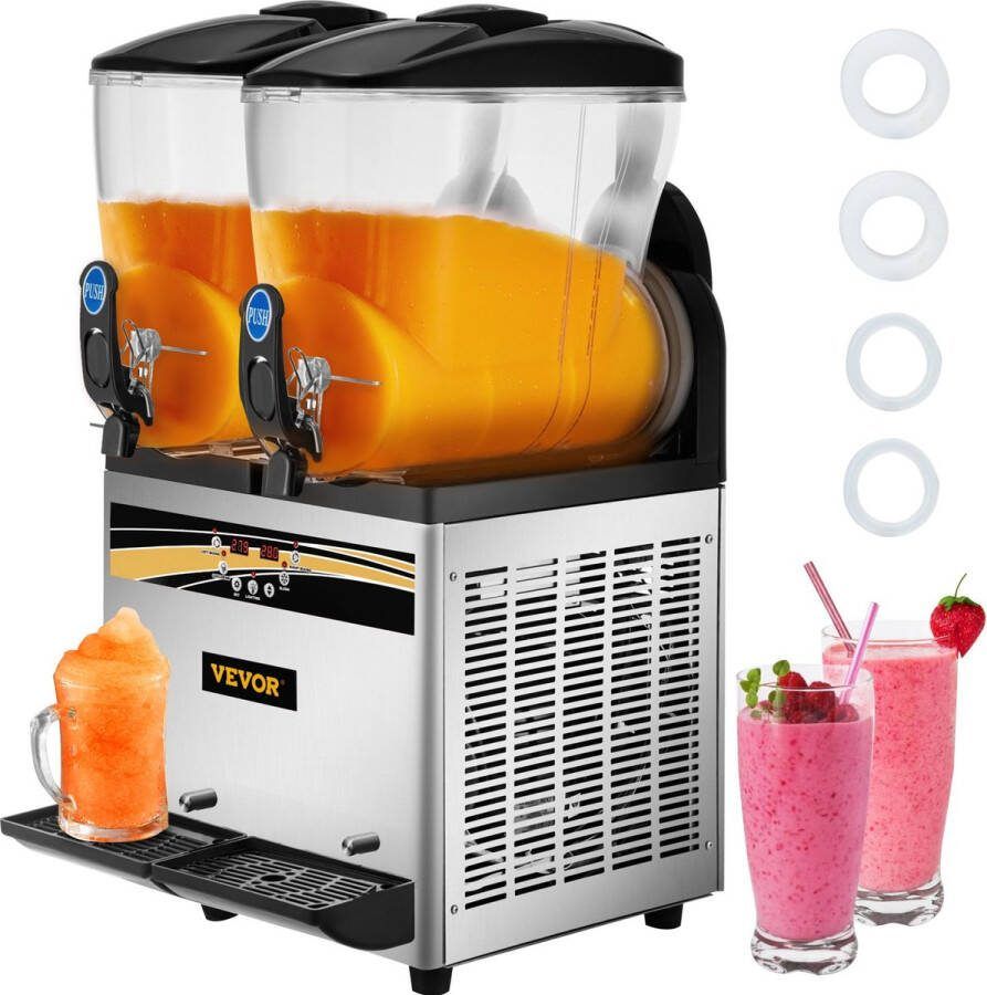 Vevor Slush Puppy Machine Slush Puppy Slush Machine Slush Maker Slush Machine Slush Puppy Maker Drankdispenser Twee Dubbele Tank 30 L