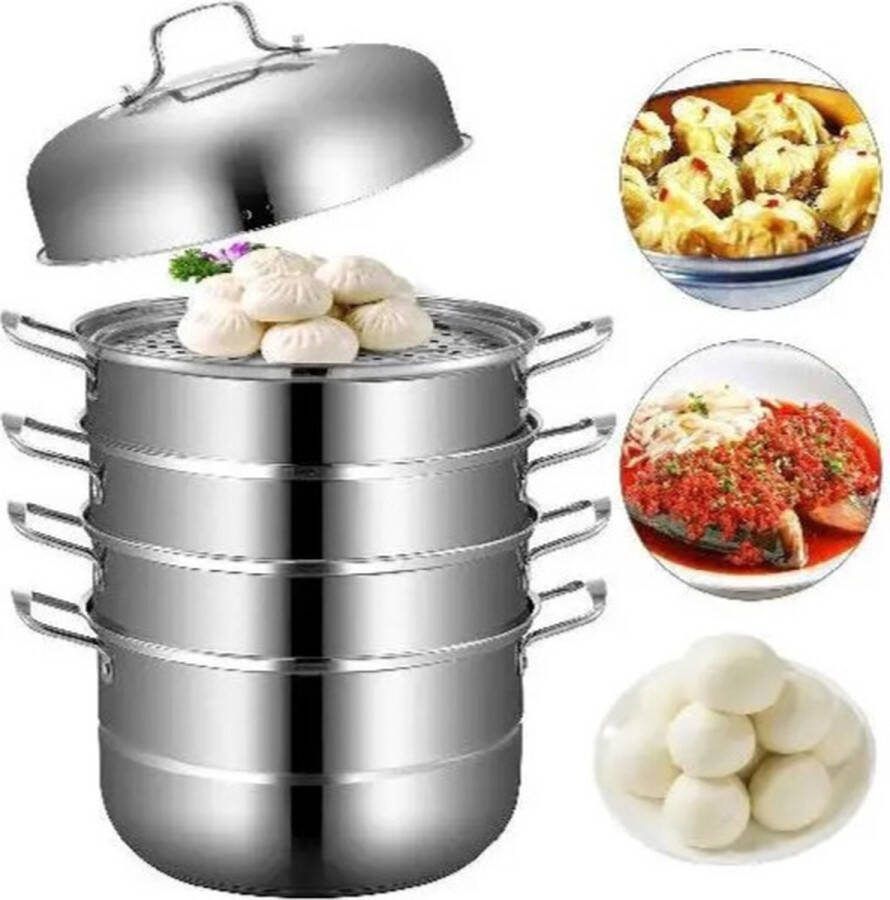 Vevor Stoompannen RVS Multifunctioneel Koken Stoofpan Gestoomde gerechten Steamer 5 lagen 30 cm