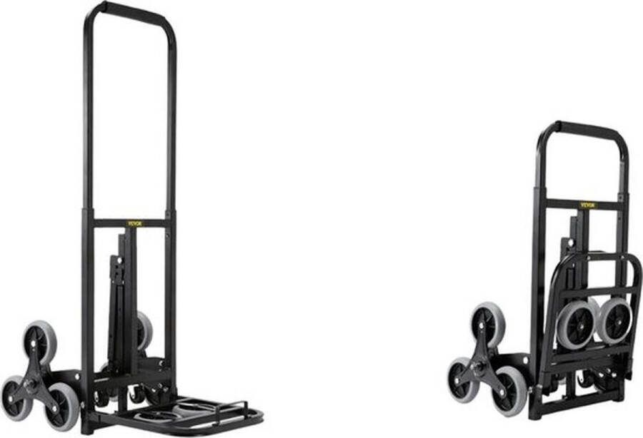 Vevor Trapklimwagen Steekwagen Verstelbare Handgreep 170kg Draagvermogen Inklapbaar Opvouwbaar 64x46x110 cm 10 Wielen