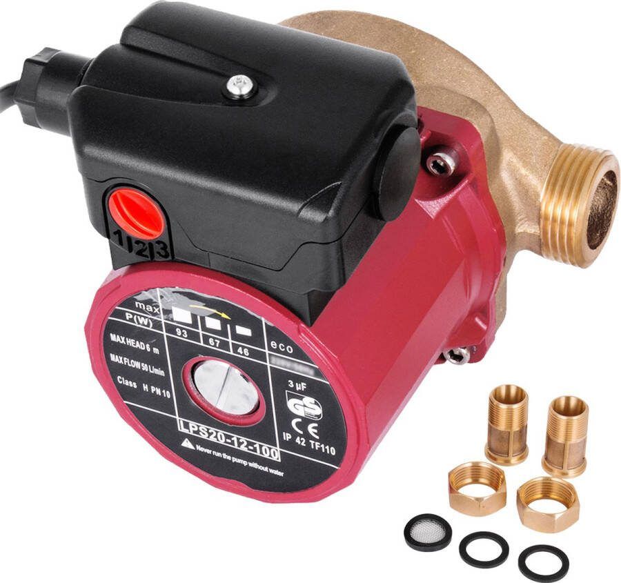 Vevor™ Vevor Circulatiepomp Waterpomp Waterdruk Booster Pomp 50l Min 3-Speed Controle Voor Warm Water Circulerend Warm Douche & Tuin