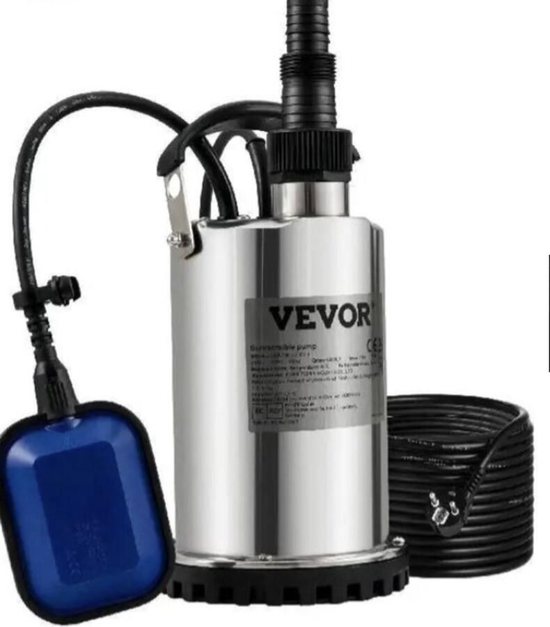 Vevor Directly Dompelpomp Water Overstroming Vijver Pomp Zwembad Vlotter Schoon Leeg Schakelaar Liters Pompen