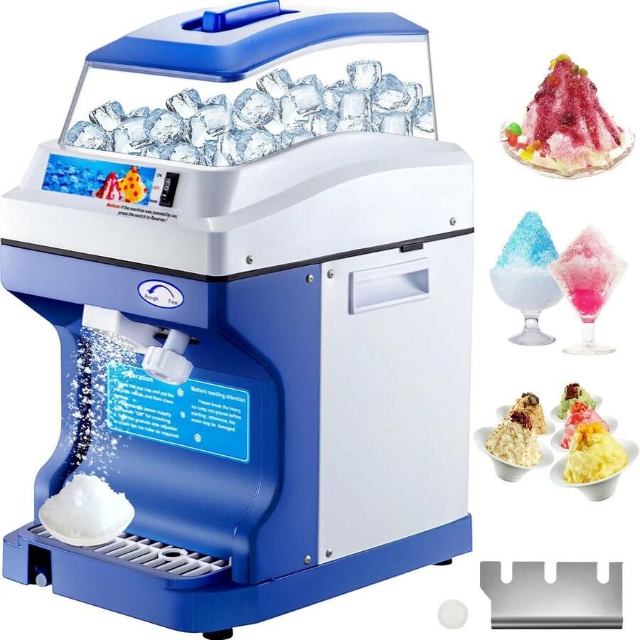 Vevor IJscrusher Elektrisch- 120 KG Per Uur Ice Crusher Blender Slushy Machine Slush Puppy maker 1.5 kg Capaciteit