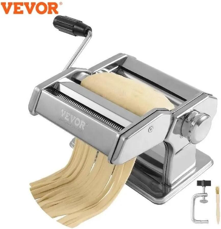 Vevor Pastamachine RVS 9 Verschillende Diktes 2 Snij Varianten