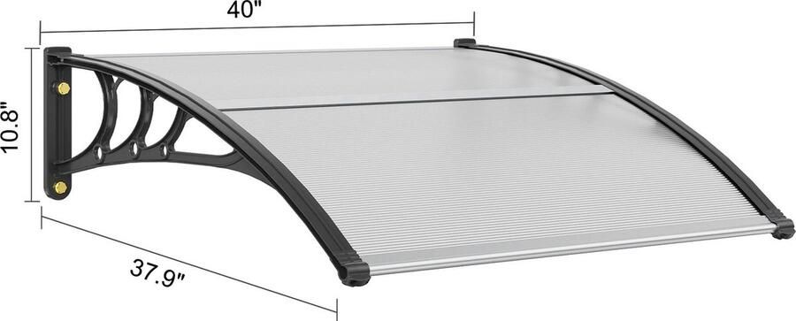 Vevor Raam Luifel Upf 50 + Polycarbonaat Ingang Venster Luifel Voordeur Overhang Luifel Voor Zonwering