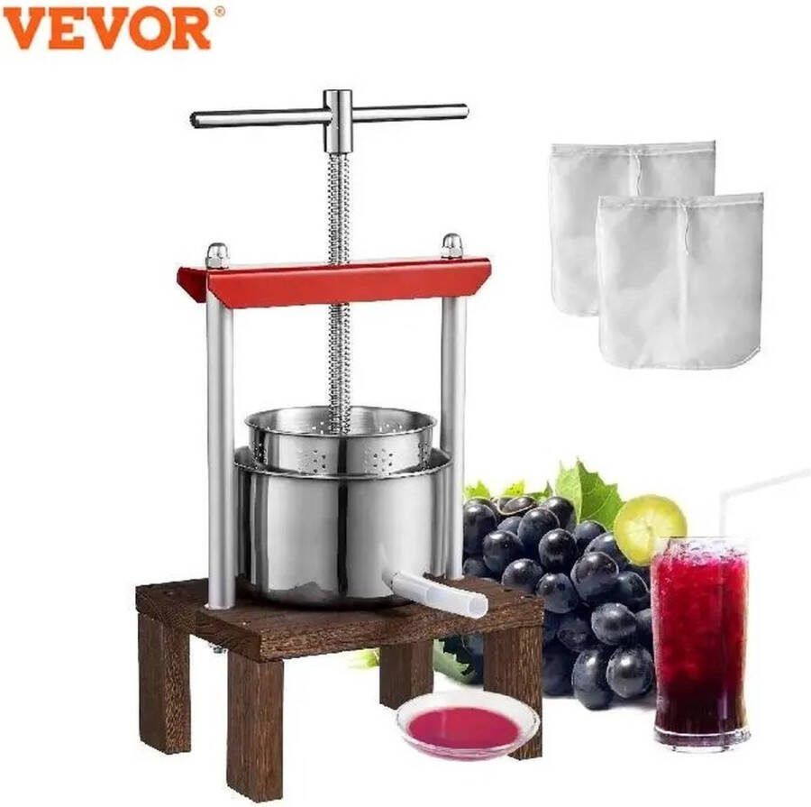Vevor™ Vevor Sinaasappelpers Handmatige Citruspers Vruchtenpers Persmachine Roestvrij Staal 2L