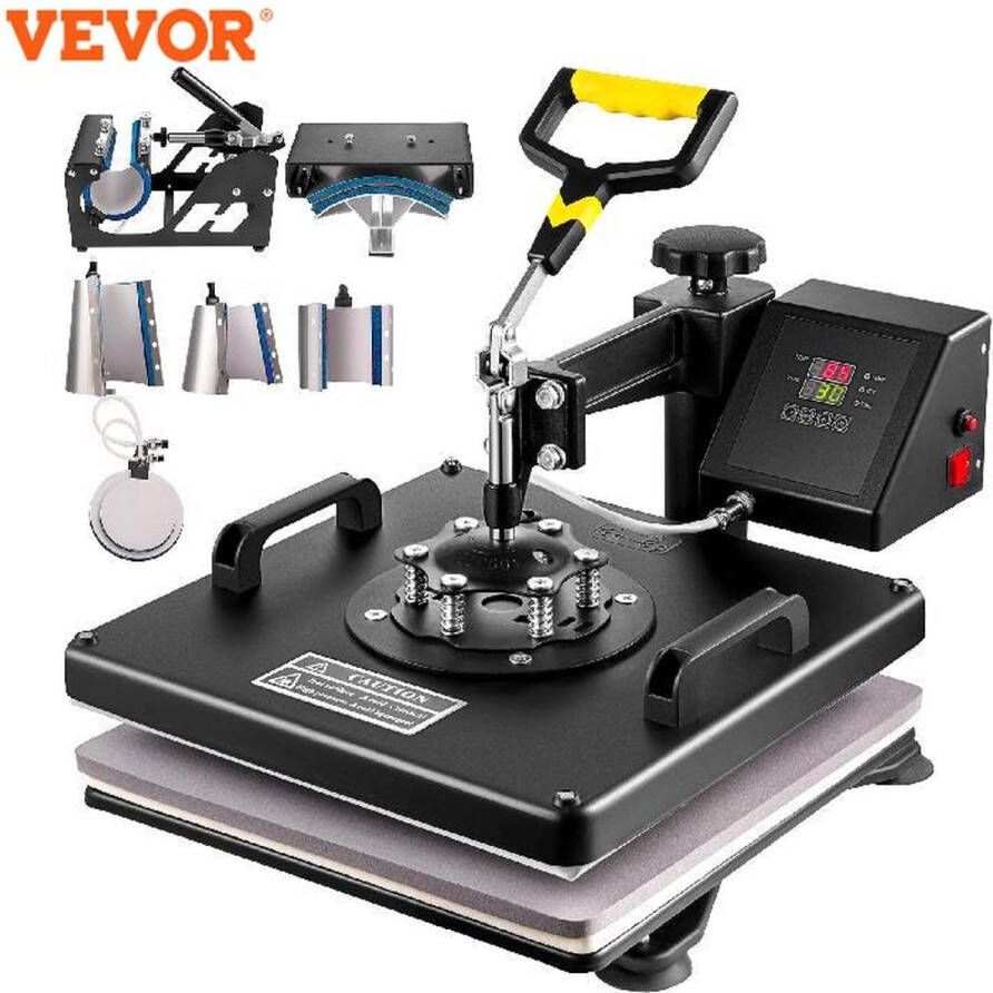 Vevor™ Vevor Transferpers Hittepers Heat press machine 8 in 1 Professionele Heat Press Snijplotter Digitaal LCD Display