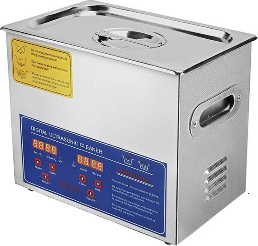 Vevor. Vevor Ultrasone reiniger Machine Roestvrij staal Ultrasone reinigingsmachine Digitale verwarming Timer Sieradenreiniging voor commercieel persoonlijk thuisgebruik (3L)