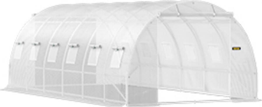 Vevor Walk-In Tunnel Kas Gegalvaniseerd Frame Waterdichte Cover Kassen 600 300 200cm Wit Moestuin Tuinkas Kweekkas
