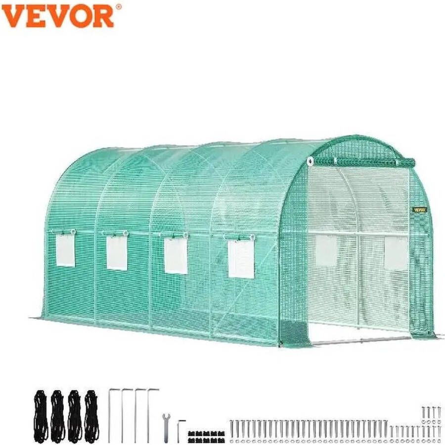 Vevor Walk-In TunnelKas Tuin Kweekbak Kweekkast Broeikas Kweek Kas Gegalvaniseerd Frame & Waterdichte Cover Ft Kassen & Koude Frames