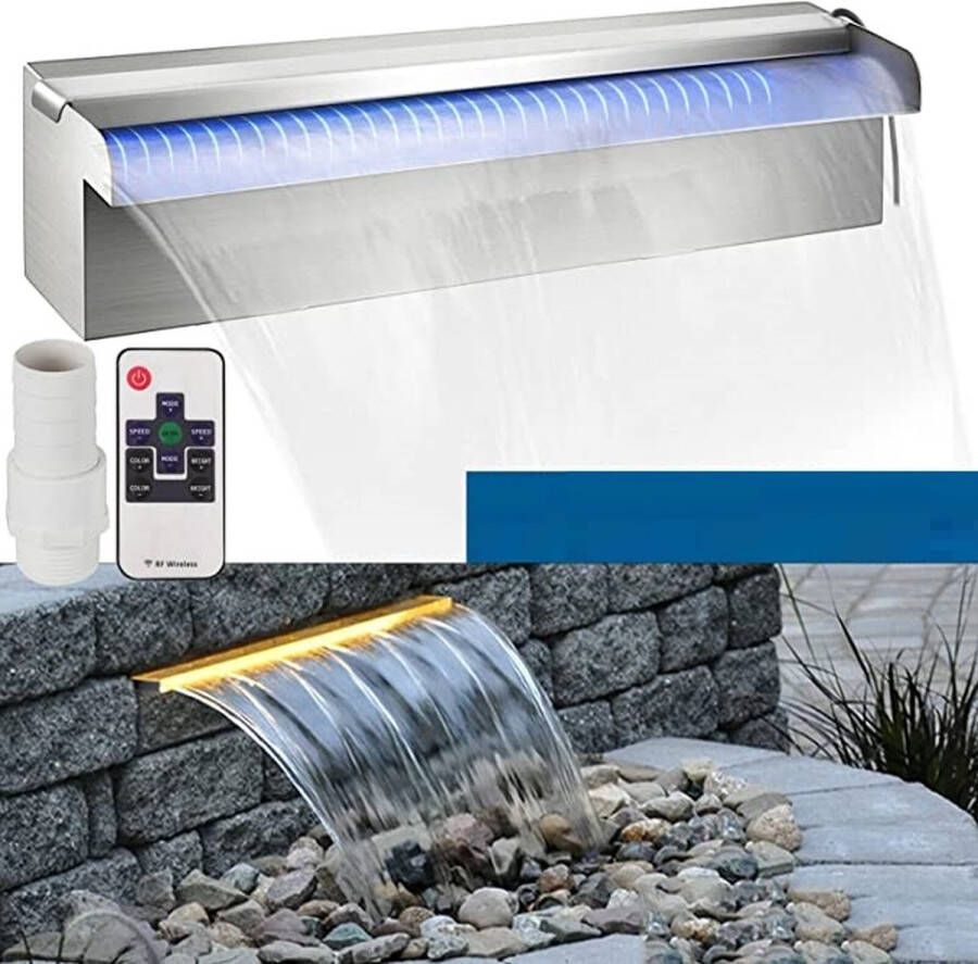 Vevor Zwembad Waterval Zwembad Fontein Waterval Met Licht Zwembad Waterval Met LED Verlichting Eenvoudig Te Monteren