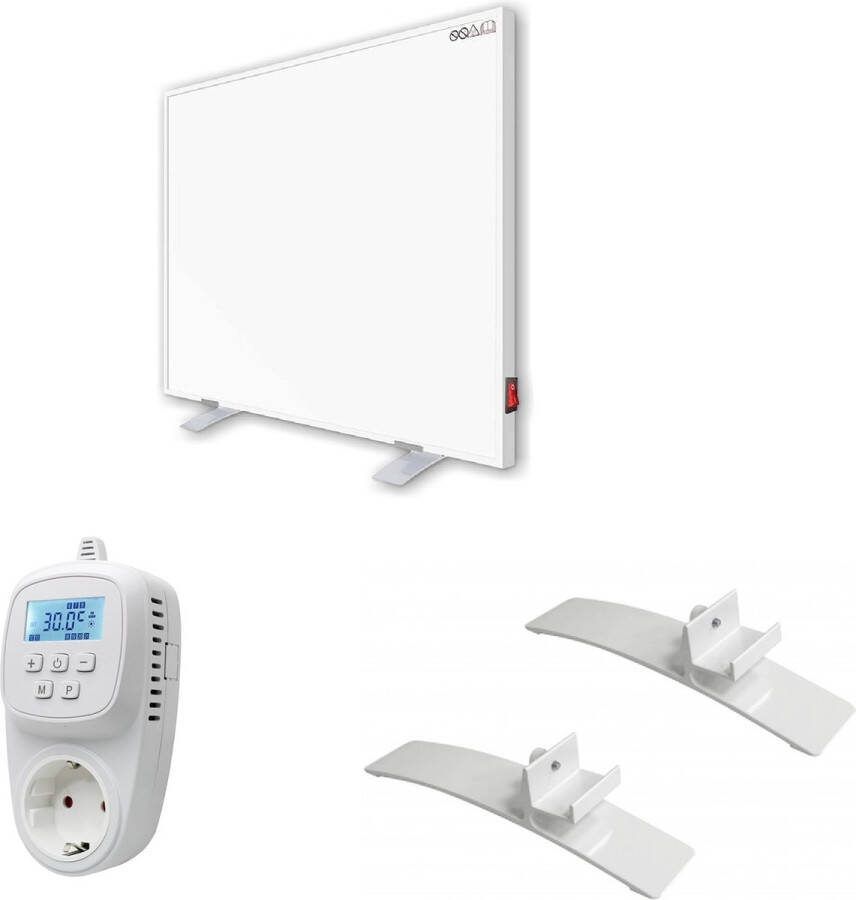 VH Verplaatsbaar infraroodpaneel 60 x 90 cm 580 watt Ideaal voor bijverwarming Inclusief plug-in thermostaat Voorzien van Voetjes Lichtgewicht paneel Gericht verwarmen