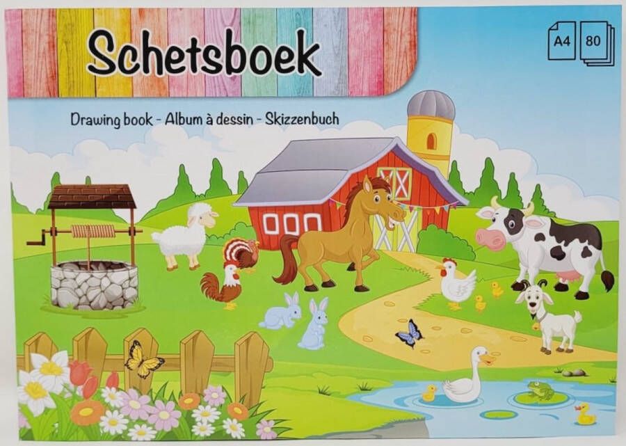 Via dutch Crafts Schetsboek voor kinderen Boerderij met dieren kaft