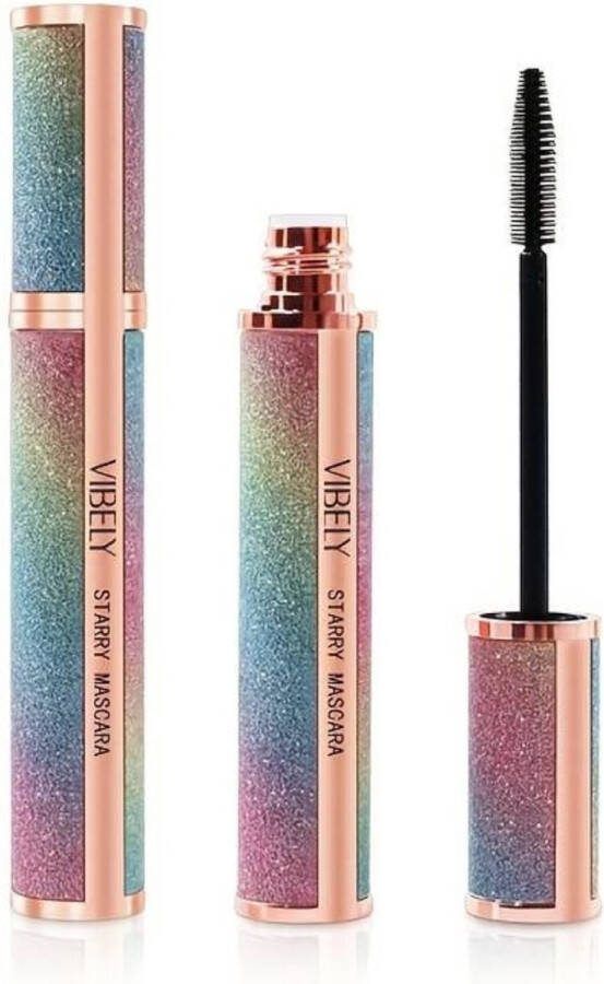 Vibely 4D Mascara Waterproof Limited Edition 9 gram High Impact Volume Mascara Langhoudend Professionele Vlekbestendige Mascara Diamant & Sterrenhemel Wimpermake-up
