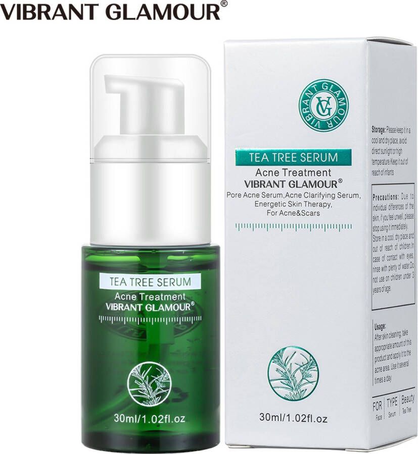 Vibrant Glamour TEA TREE SERUM Huid verzorgend Acne Onzuivere Huid Probleem Huid Vette Huid Gladde Huid Puistjes Gezichtsserum