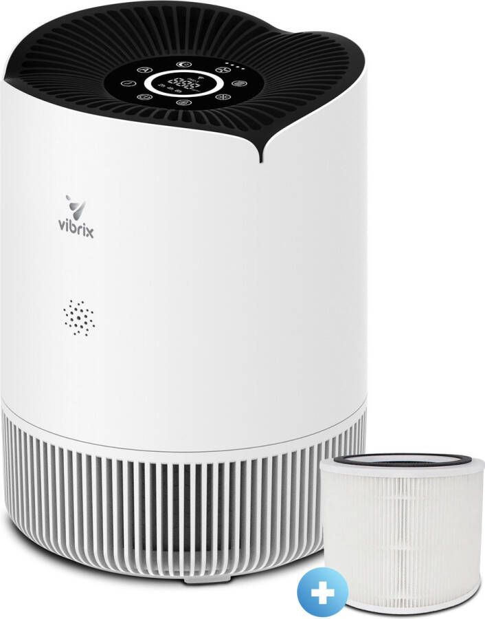 Vibrix PureFlow30 luchtreiniger 30 m² Automatische stand + 5-in-1 filtersysteem Luchtkwaliteitsindicator Ionisator Luchtfilter Air purifier met HEPA-filter