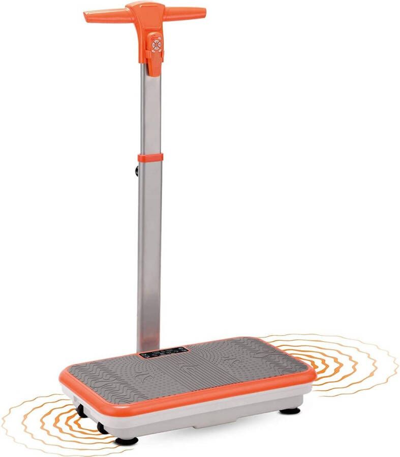 Vibroshaper Vibro Shaper fitness trilplaat ondersteunt spieropbouw en vetverbranding vibratietrainer voor alle spiergroepen inclusief fitnessbanden oranje met handvat