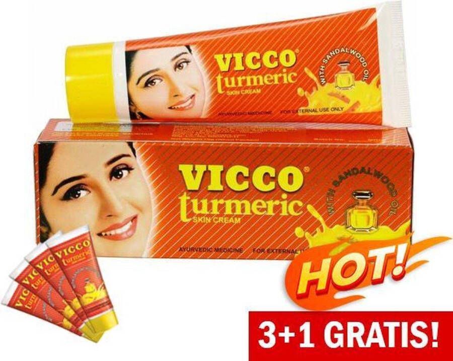 Vicco Turmeric gezichtscreme met kurkuma 50g x 4 pack MultiPack Tumeric ayurvedische crème 4 X 50 gram