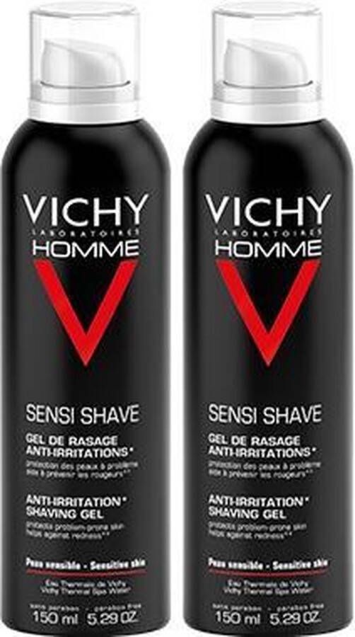 VICHY Homme Scheergel 2x150 ml Anti-irritatie Voordeelpack