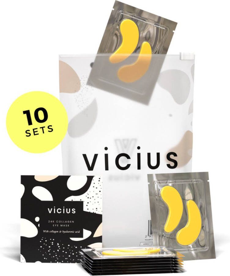 Vicius 24K Goud Oogmasker Eye pads met Collageen en Hydrogel 20 stuks (10 paar)
