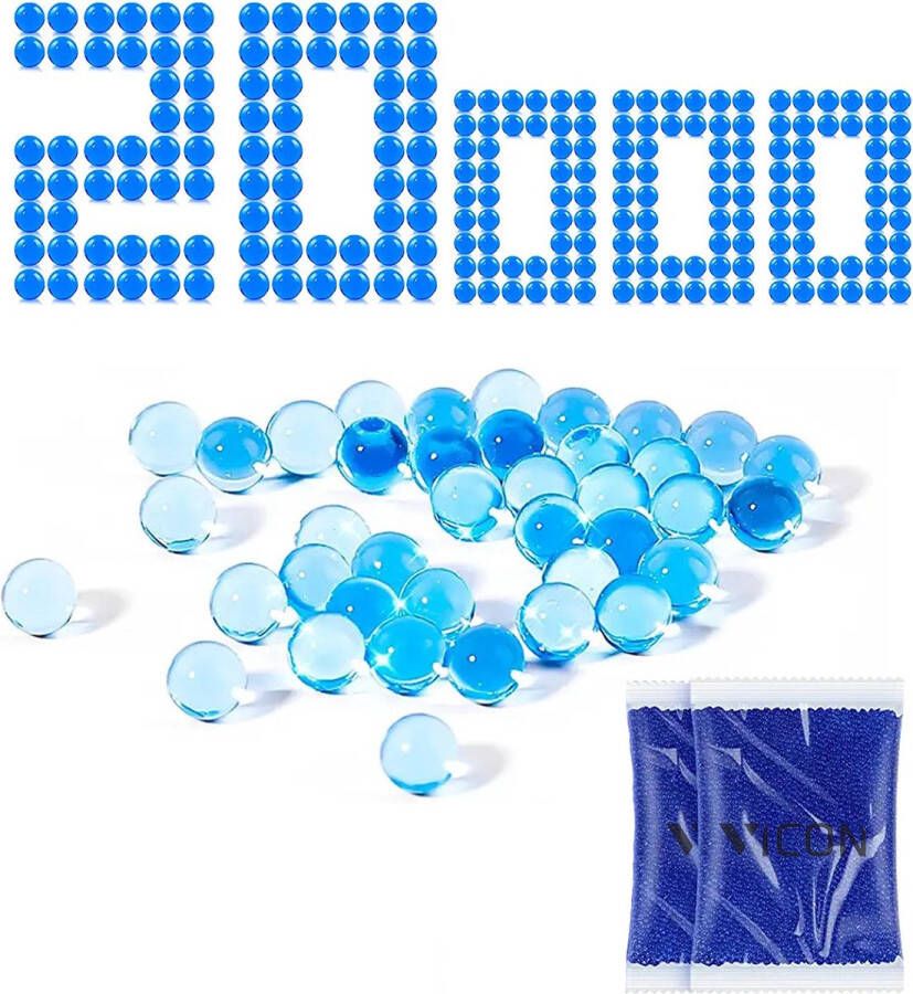Vicon Waterparels Blauw 20.000 stuks 7-8mm Waterballetjes Gelballetjes Waterabsorberende balletjes Waterbeads