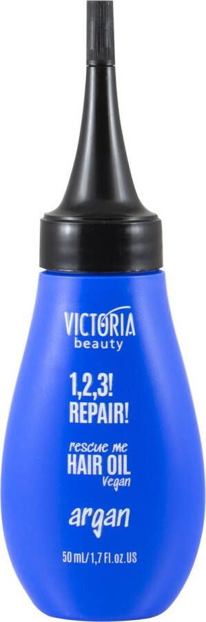 Victoria Beauty 1 2 3! Repair! Rescue Me Hair Oil 50ml REPARATIE! Rescue Me haarolie Herstel met 7 acties Vegan Biologische argan + Avocado- en castor oliën