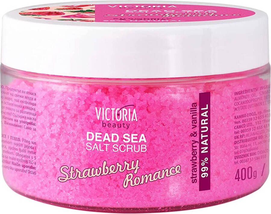 Victoria Beauty Salt Body Scrub Dead Sea 400 gr met aardbei en vanille