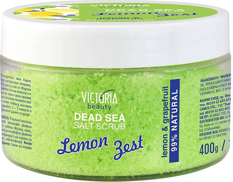 Victoria Beauty Salt Body Scrub Dead Sea 400 gr met lemon en grapefruit