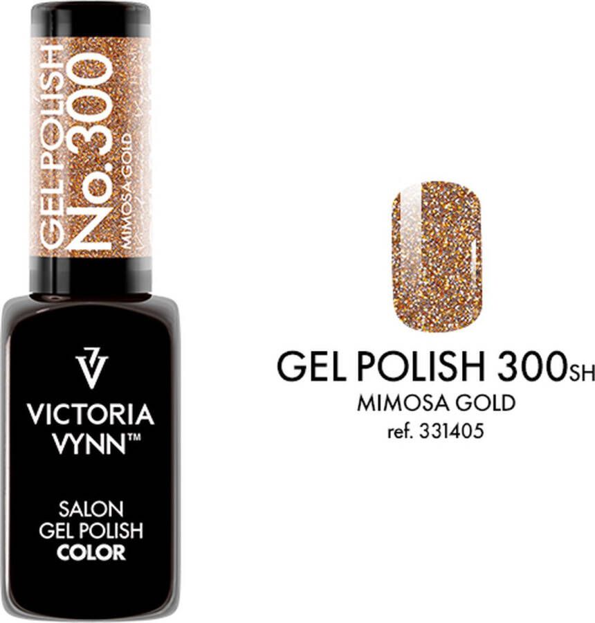 VICTORIA VYNN™ Victoria Vynn – Salon Gelpolish 300 Mimosa Gold (flash goud) reflecterende gel polish gellak reflect reflectie glitter nagels nagelverzorging nagelstyliste uv led nagelstylist callance