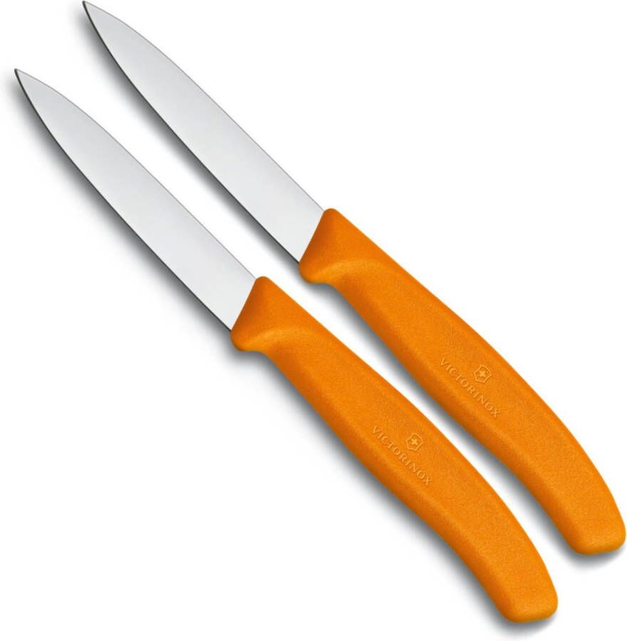 Victorinox SwissClassic groente- en schilmesje oranje gekarteld