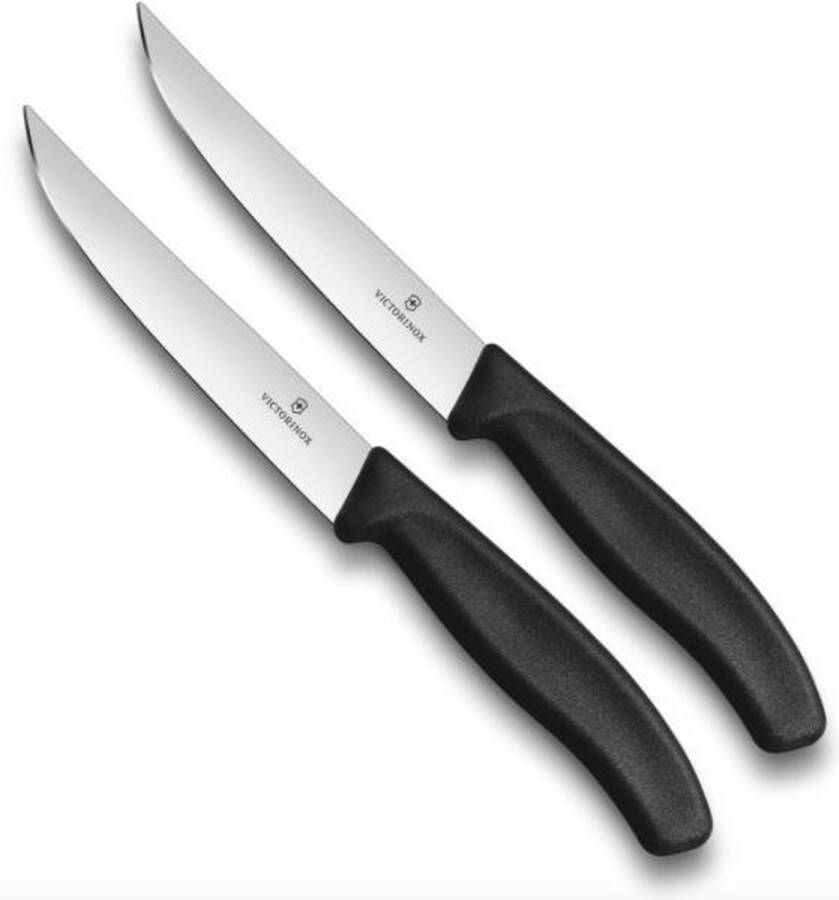 Victorinox Swissclassic steakmessenset 2-delig glad zwart steak messenset