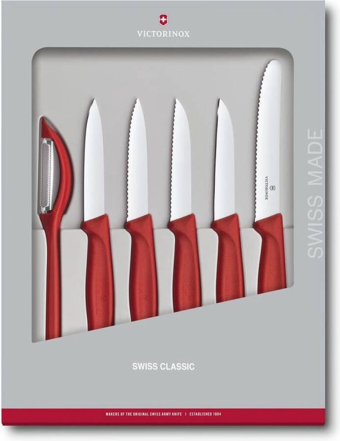 Victorinox Swiss Classic groentemessen set van 6 rood