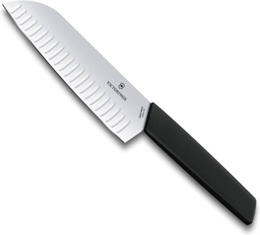 Victorinox Swiss Modern Santokumes 17cm Kuiltjes Zwart