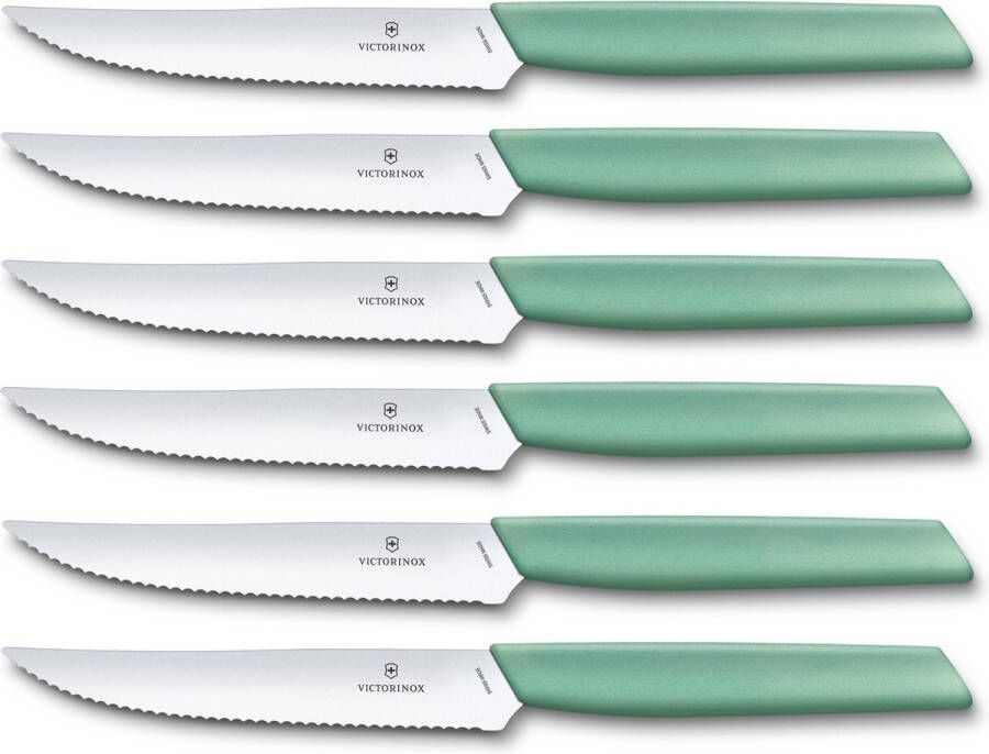 Victorinox Swiss Modern steakmessen 6-delig 12cm mint groen