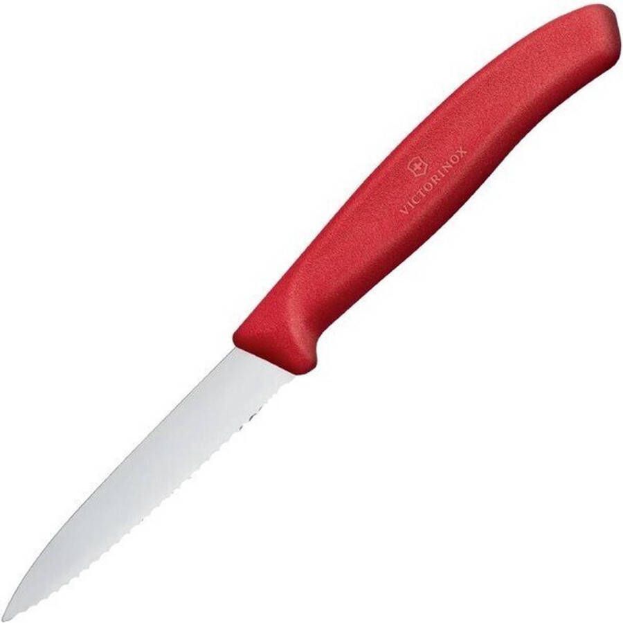 Victorinox Swissclassic schilmes 8cm gekarteld lemmet rood handvat