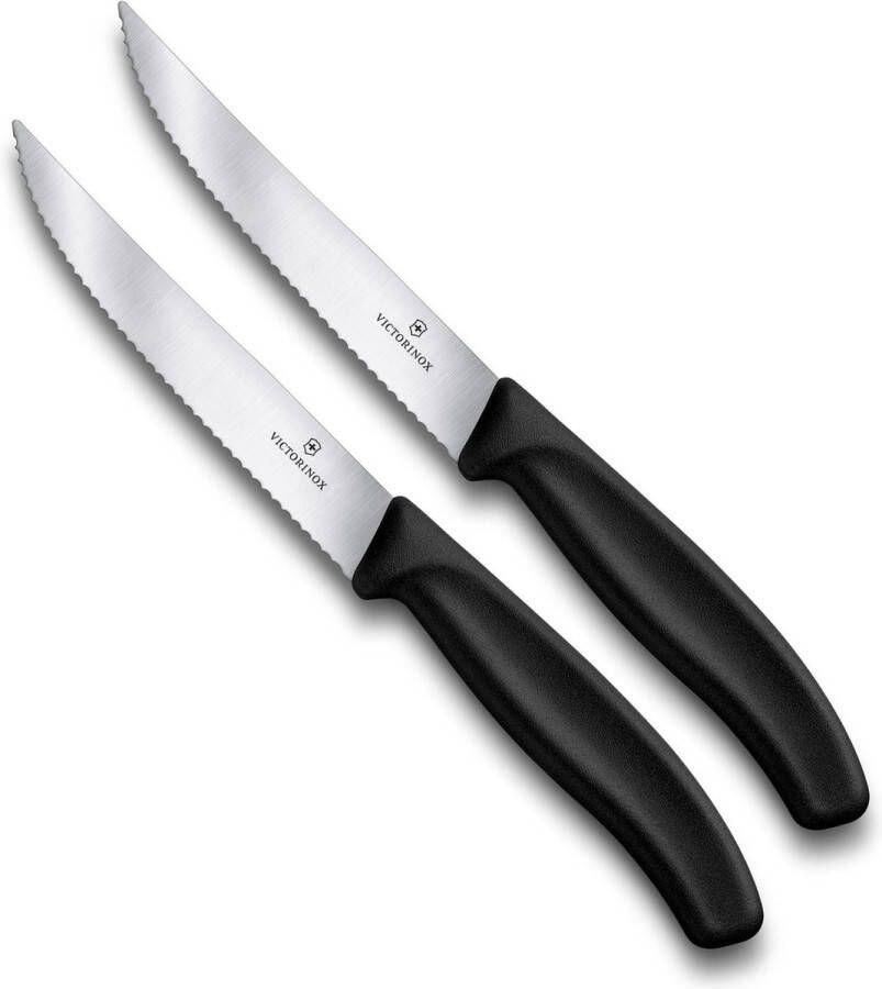 Victorinox Steakmessen Swiss Classic Zwart Gekarteld 2 stuks