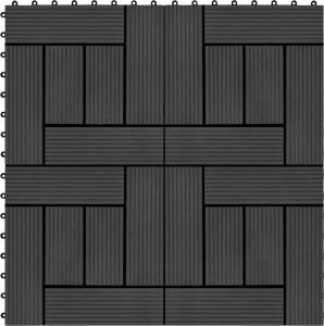 VidaLife 22 st Terrastegels 30x30 cm 2 m² HKC zwart