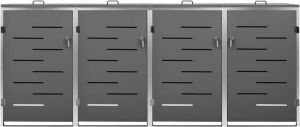 VidaLife Containerberging vierdubbel 276 5x77 5x115 5 cm roestvrij staal