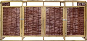 VidaLife Containerberging vierdubbel grenenhout en wicker