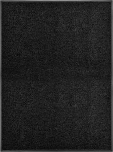VidaLife Deurmat wasbaar 90x120 cm zwart