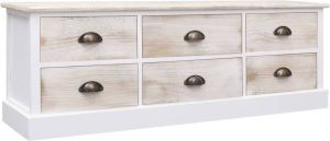 VidaLife Halbank 115x30x40 cm hout wit en lichtbruin