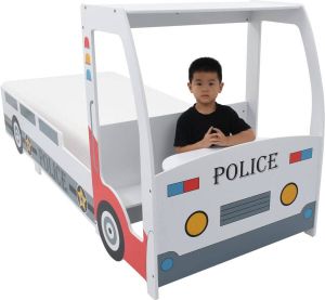 VidaLife Kinderbed politieauto met 7 Zone H2 H3 matras 90x200 cm