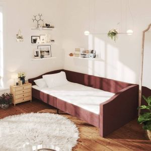 VidaLife Slaapbank met USB stof paars 90x200 cm