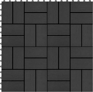 VidaLife Terrastegels 30x30 cm 1 m² HKC zwart 11 st