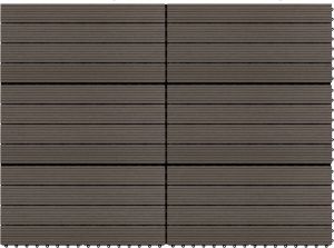 VidaLife Terrastegels 6 st 60x30 cm 1 08 m² HKC donkerbruin