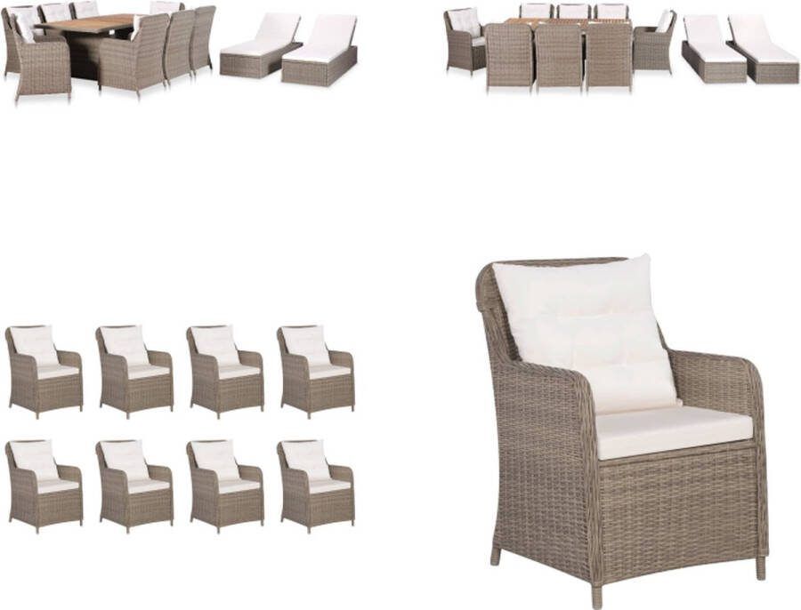 VidaXL 11-delige Tuinset poly rattan Tuintafel En Stoel Tuintafels En Stoelen Tuintafel Set Tuintafel Sets