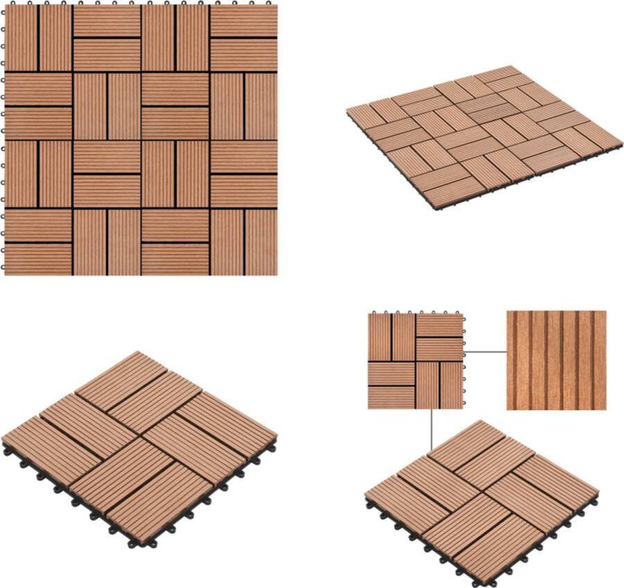 VidaXL 11 st Terrastegel 30x30 cm 1 m² HKC bruin Terrastegel Terrastegels Terras Tegel Terras Tegels